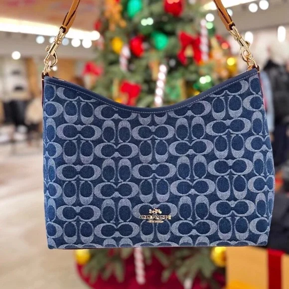 Coach Laurel Shoulder Bag In Signature Denim - Picture 1 of 8